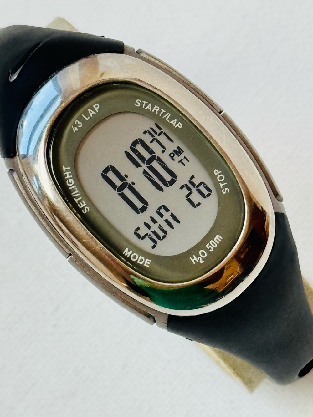 Nike Imara Run 43 Lap Women's Digital Watch Silver Stainless Black Resin WR0075